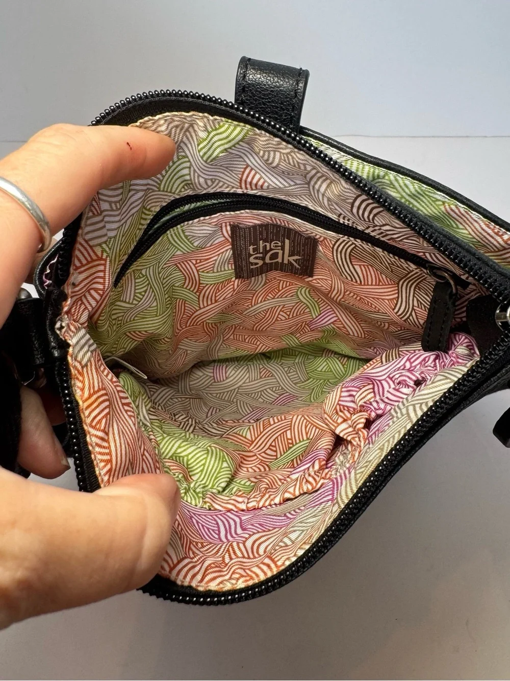 The Sak Pax Embroidered Leather Crossbody Bag Boho Studded